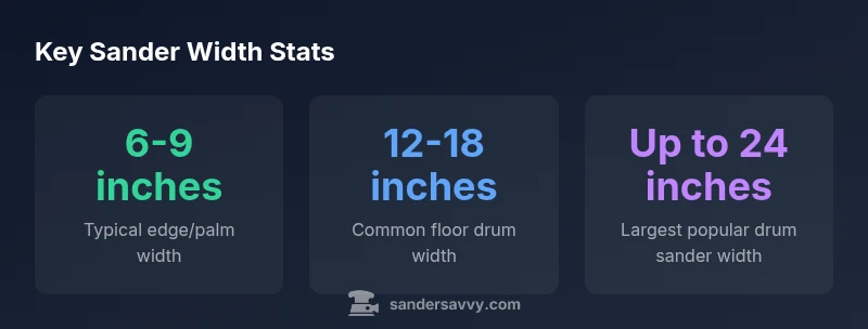 Infographic showing typical widths for edge, drum and pro floor sanders