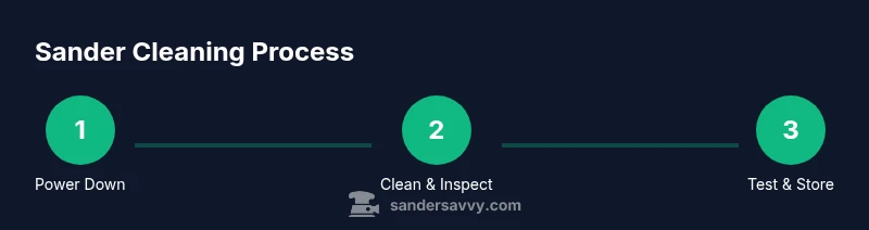 Process diagram for cleaning a sander