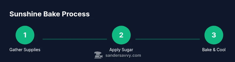 Infographic showing a 3-step process to decorate cookies with sanding sugar