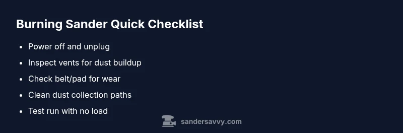 Checklist for fixing a sander that smells burning